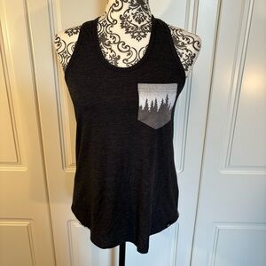 tentree organic cotton blend grey pocketed tank top women's size XS